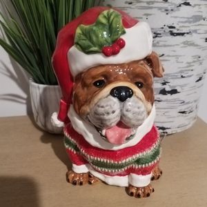 Blue sky bulldog cookie jar